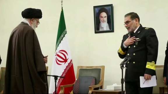 Iran’s Supreme Leader Ali Khamenei and Ali Shamkhani, the former secretary of Iran’s Supreme National Security Council (SNSC) for almost a decade, during a meeting in Tehran