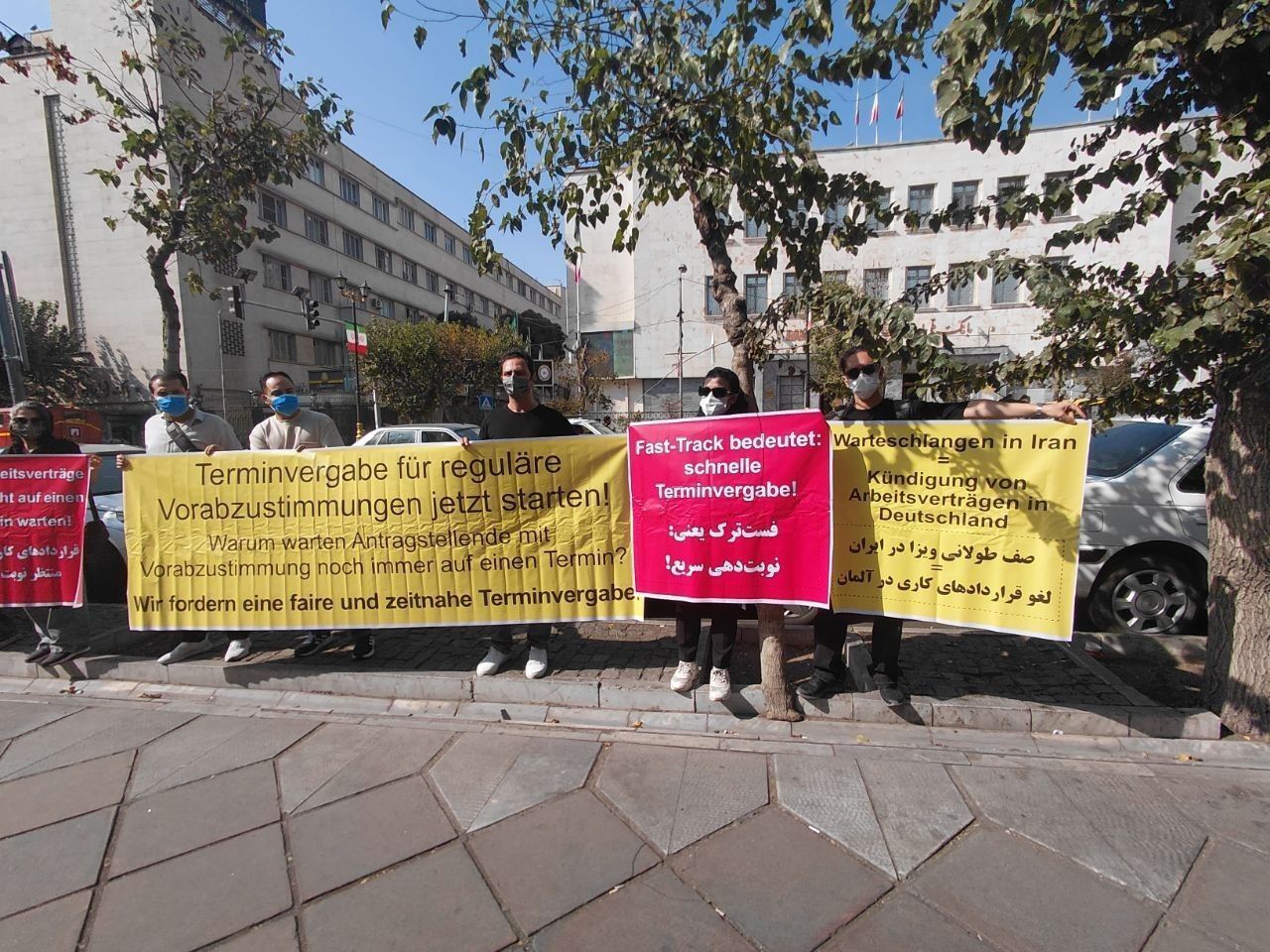 Iranian applicants protest German visa delays in Tehran