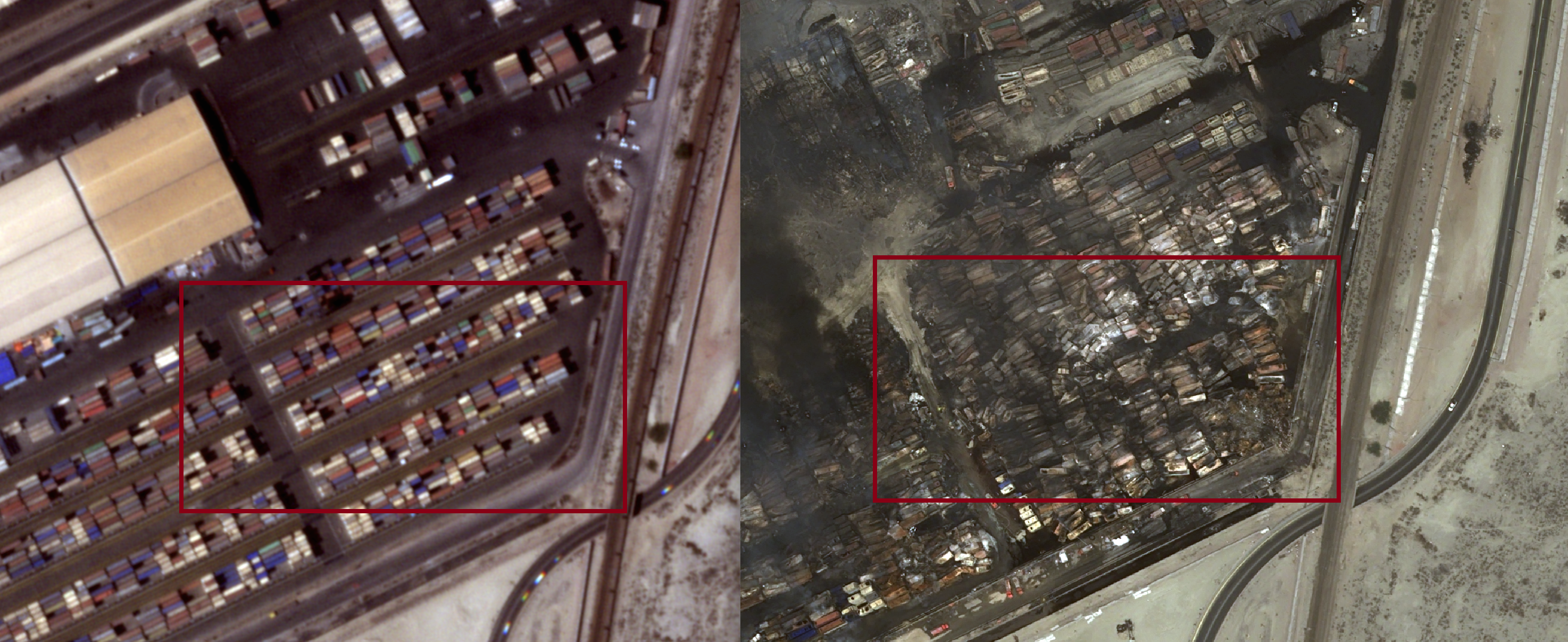 مچاله‌شدن کانتینرهای شرکت سینا