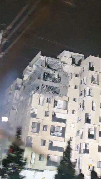 The aftermath of an attack on a residential building in Harmony Residential Building of Shahr-e Rey, Tehran