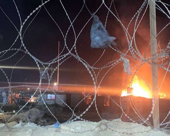 Photo reportedly showing an explosion during attack on Iranian convoy, on Nov. 8, 2022