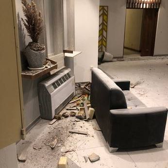Security forces ransacked the lobby of one apartment building in November 2022