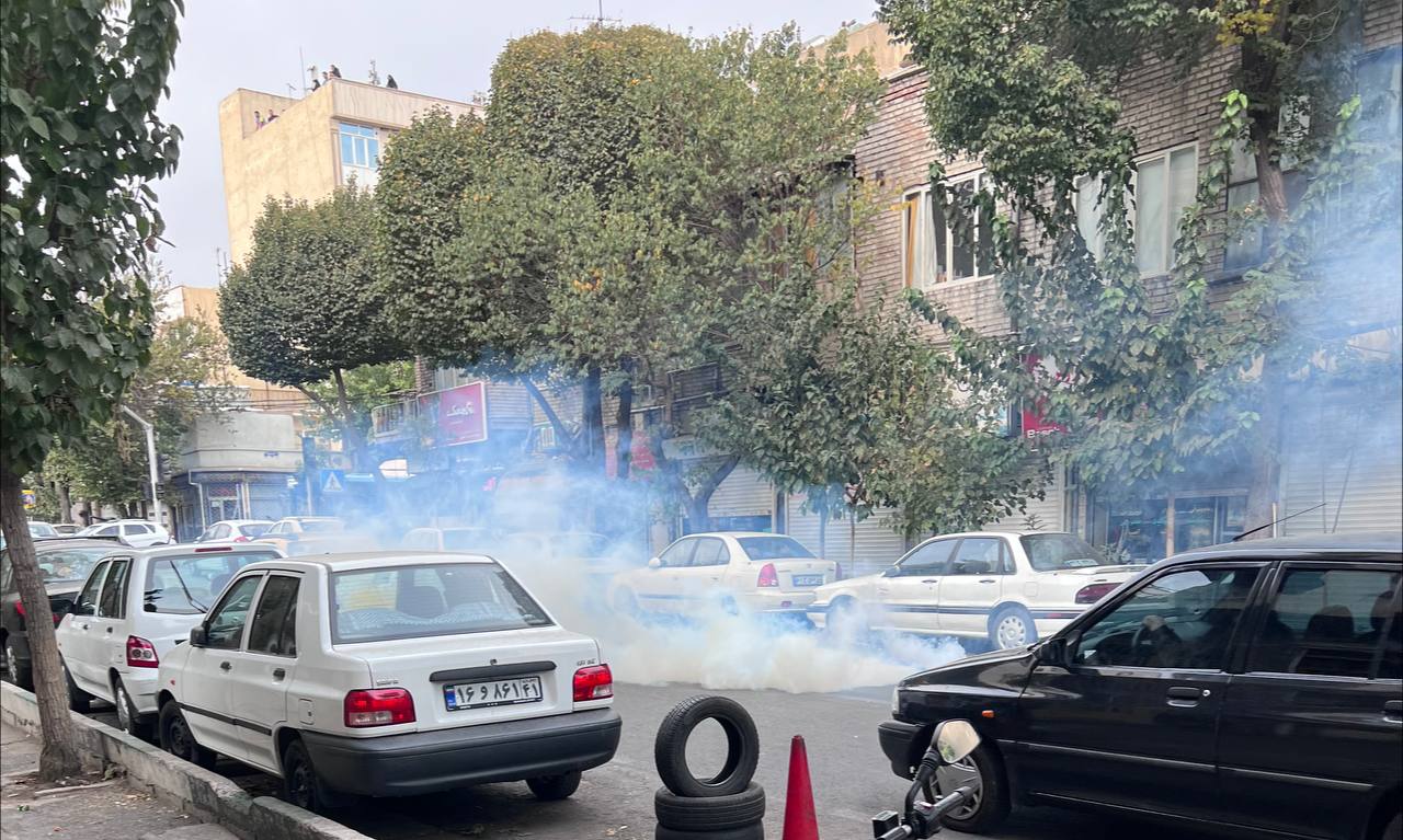 Security forces use tear gas against people near the girls' school. Oct. 24, 2022