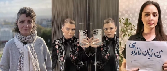 Iranian actresses Khazar Ma'soomi (left) Donya Madani (center) and Taraneh Alidoosti