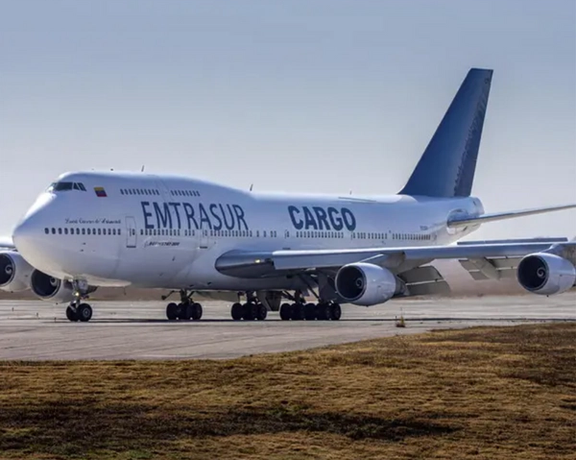 The 747 cargo plane sitting on the tarmac in Argentina, June 2022