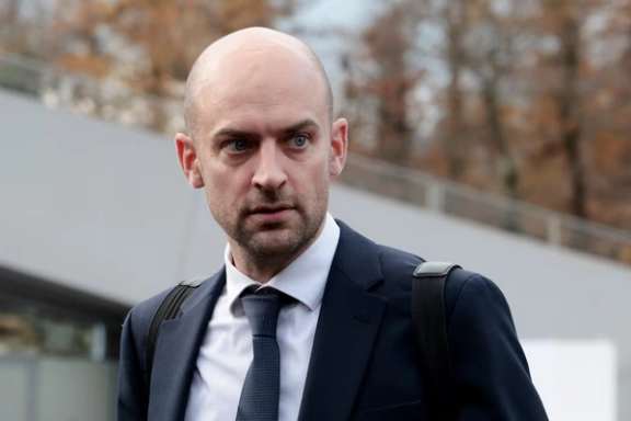 French Foreign Minister Jean-Noel Barrot looks on as he leaves on the second day of the G7 foreign ministers' meeting in Fiuggi, Italy, November 26, 2024.