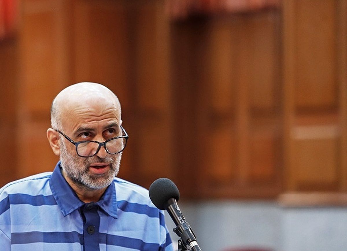 Akbar Tabari, a former senior official in Iran's judiciary, in a court session in Tehran  (undated)