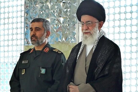 General Amirali Hajizadeh with Supreme Leader Ali Khamenei. Undated