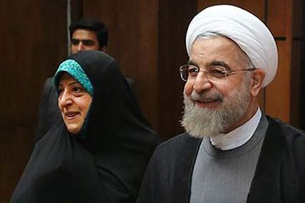 Former vice president Massoumeh Ebtekar and former president Hassan Rouhani (undated)